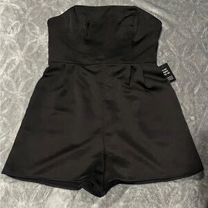 Express Black Strapless Jumpsuit
